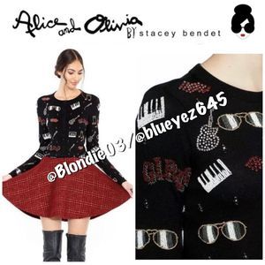 Alice + Olivia “Tae” rock and roll cardigan M